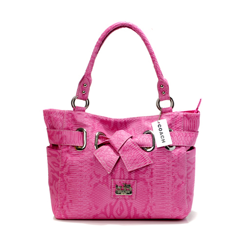 Coach Embossed Bowknot Signature Medium Pink Totes DDT | Coach Outlet Canada